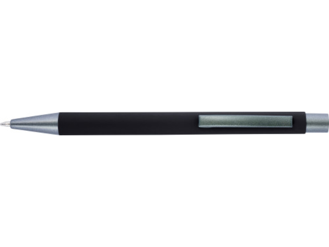 Kugelschreibermit Softtouch-Oberfläche und Glanzgravur Emmett – Schwarz bedrucken, Art.-Nr. 001999999_8298