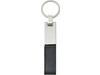Schlüsselanhänger 'Design' mit Stahlplatte und Kunsstofflasche – Schwarz bedrucken, Art.-Nr. 001999999_8779