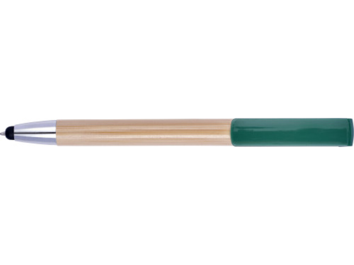 Bambus Kugelschreiber 'Sumatra' mit Touchfunktion – Grün bedrucken, Art.-Nr. 004999999_8988