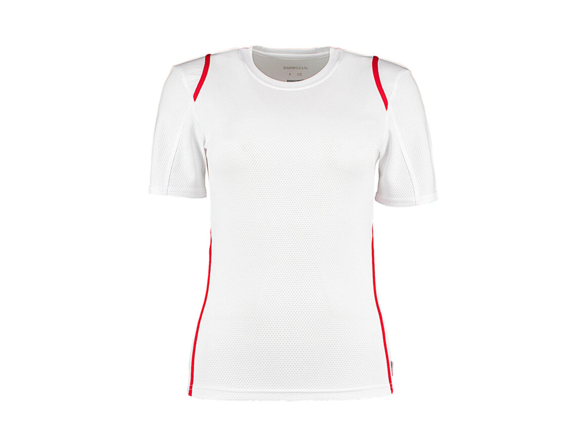 Kustom Kit Women`s Regular Fit Cooltex® Contrast Tee, White/Red, XS bedrucken, Art.-Nr. 002110571