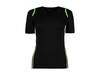 Kustom Kit Women`s Regular Fit Cooltex® Contrast Tee, Black/Fluorescent Lime, XL bedrucken, Art.-Nr. 002111615
