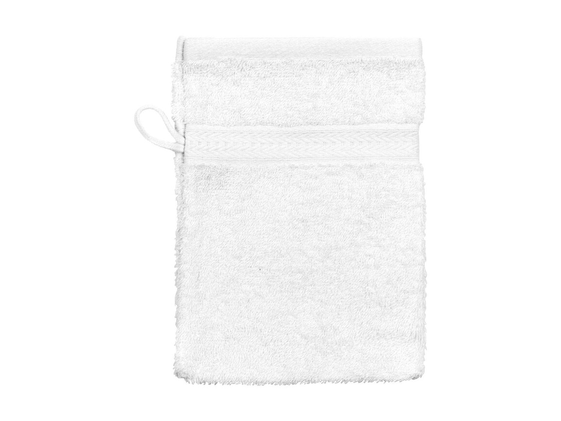 SG ACCESSORIES - TOWELS Rhine Wash Glove 16x22 cm, White, One Size bedrucken, Art.-Nr. 002640000