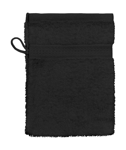 SG ACCESSORIES - TOWELS Rhine Wash Glove COMFORT, Black, One Size bedrucken, Art.-Nr. 002641010