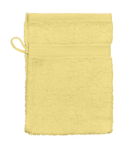 SG ACCESSORIES - TOWELS Rhine Wash Glove COMFORT, Yellow, One Size bedrucken, Art.-Nr. 002646000