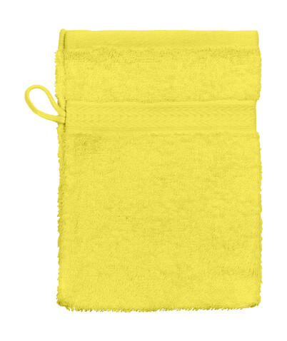 SG ACCESSORIES - TOWELS Rhine Wash Glove COMFORT, Bright Yellow, One Size bedrucken, Art.-Nr. 002646030
