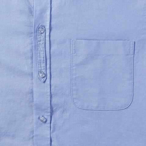 Russell Europe Men`s LS Tailored Washed Oxford Shirt, Oxford Navy/Oxford Blue, S bedrucken, Art.-Nr. 020002583
