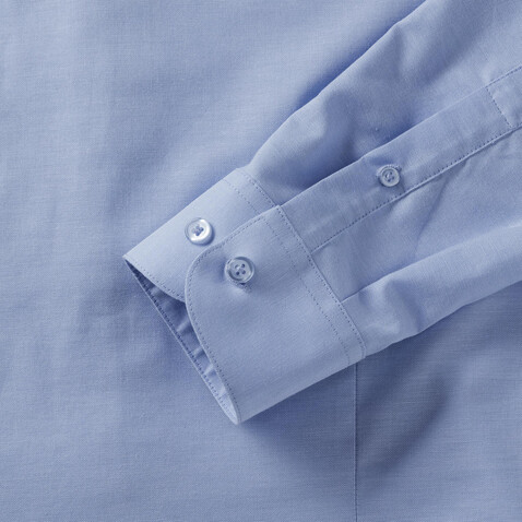 Russell Europe Men`s LS Tailored Button-Down Oxford Shirt, Oxford Blue, S bedrucken, Art.-Nr. 021003263