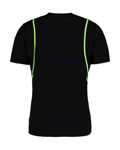 Kustom Kit Regular Fit Cooltex® Contrast Tee, Black/Fluorescent Lime, 2XL bedrucken, Art.-Nr. 021111617