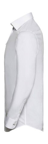Russell Europe Men`s LS Tailored Contrast Ultimate Stretch Shirt, White/Oxford Blue/Bright Navy, 4XL bedrucken, Art.-Nr. 023000839