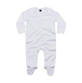 BabyBugz Baby Sleepsuit with Scratch Mitts, White, 0-3 bedrucken, Art.-Nr. 030470001 BabyBugz Baby Sleepsuit with Scratch Mitts, White, 0-3 bedrucken, Art.-Nr. 030470001