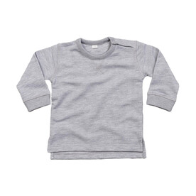 BabyBugz Baby Sweatshirt, Heather Grey Melange, 6-12 bedrucken, Art.-Nr. 031471263