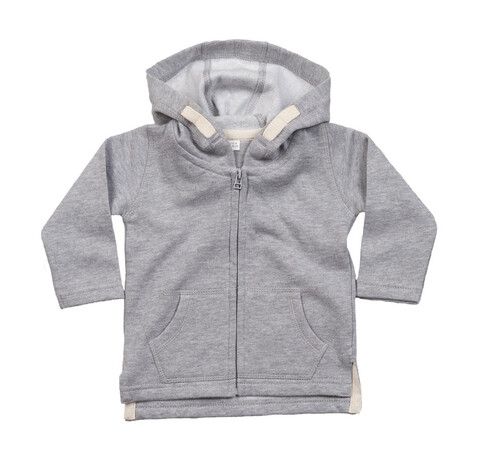 BabyBugz Baby Hoodie, Heather Grey Melange, 12-18 bedrucken, Art.-Nr. 032471264