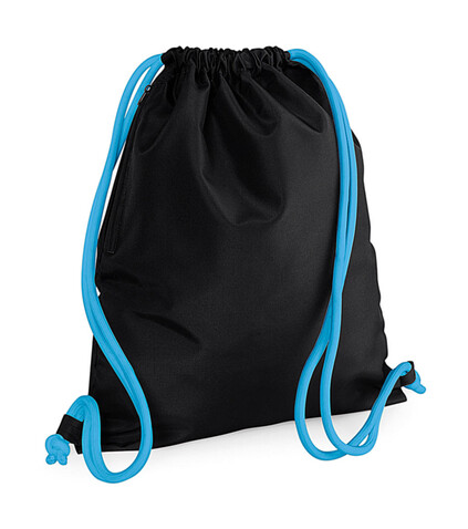 Bag Base Icon Gymsac, Black/Surf Blue, One Size bedrucken, Art.-Nr. 039291590