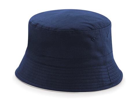Beechfield Reversible Bucket Hat, French Navy/White, S/M bedrucken, Art.-Nr. 046692501