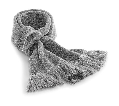 Beechfield Classic Knitted Scarf, Heather Grey, One Size bedrucken, Art.-Nr. 071691230