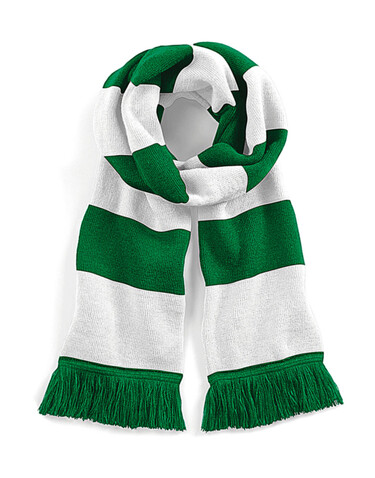Beechfield Stadium Scarf, Kelly Green/White, One Size bedrucken, Art.-Nr. 072695560