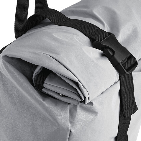 Bag Base Reflective Roll-Top Backpack, Silver Reflective, One Size bedrucken, Art.-Nr. 075297160
