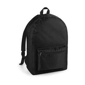 Bag Base Packaway Backpack, Black/Black, One Size bedrucken, Art.-Nr. 077291520