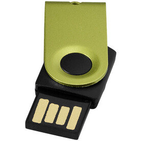 Mini USB-Stick, apfelgrün, schwarz, 1GB bedrucken, Art.-Nr. 1Z38720D