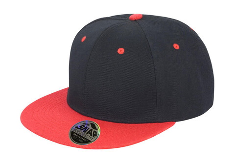 Result Caps Bronx Original Flat Peak Dual Color, Black/Red, One Size bedrucken, Art.-Nr. 082341540