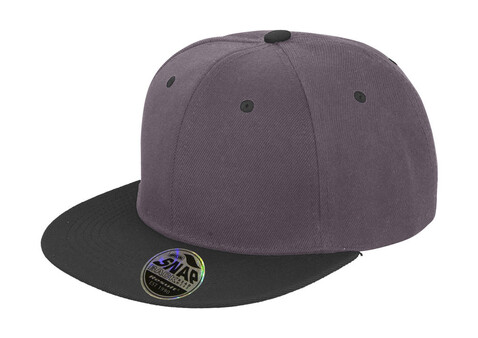 Result Caps Bronx Original Flat Peak Dual Color, Heather Grey/Black, One Size bedrucken, Art.-Nr. 082341700