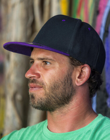Result Caps Bronx Original Flat Peak Dual Color, Black/Azure, One Size bedrucken, Art.-Nr. 082341670