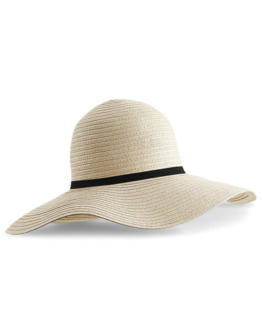 Beechfield Marbella Wide-Brimmed Sun Hat, Black, One Size bedrucken, Art.-Nr. 082691010