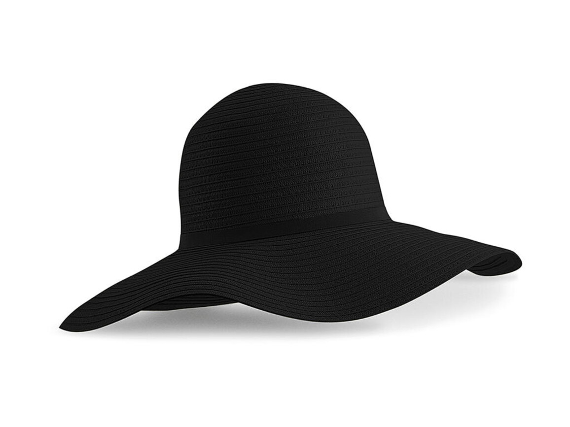 Beechfield Marbella Wide-Brimmed Sun Hat, Black, One Size bedrucken, Art.-Nr. 082691010