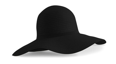 Beechfield Marbella Wide-Brimmed Sun Hat, Black, One Size bedrucken, Art.-Nr. 082691010