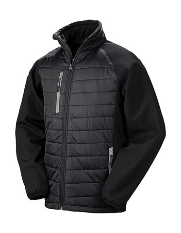 Result Compass Padded Softshell, Black/Grey, 4XL bedrucken, Art.-Nr. 084331519