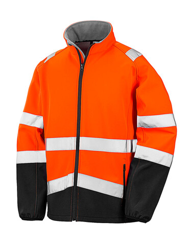 Result Printable Safety Softshell, Fluorescent Orange/Black, XL bedrucken, Art.-Nr. 086334786