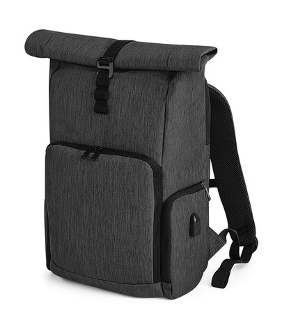 Quadra Q-Tech Charge Roll-Top Backpack, Granite Marl, One Size bedrucken, Art.-Nr. 089301100