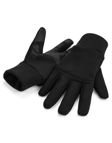 Beechfield Softshell Sports Tech Gloves, Black, S/M bedrucken, Art.-Nr. 089691011