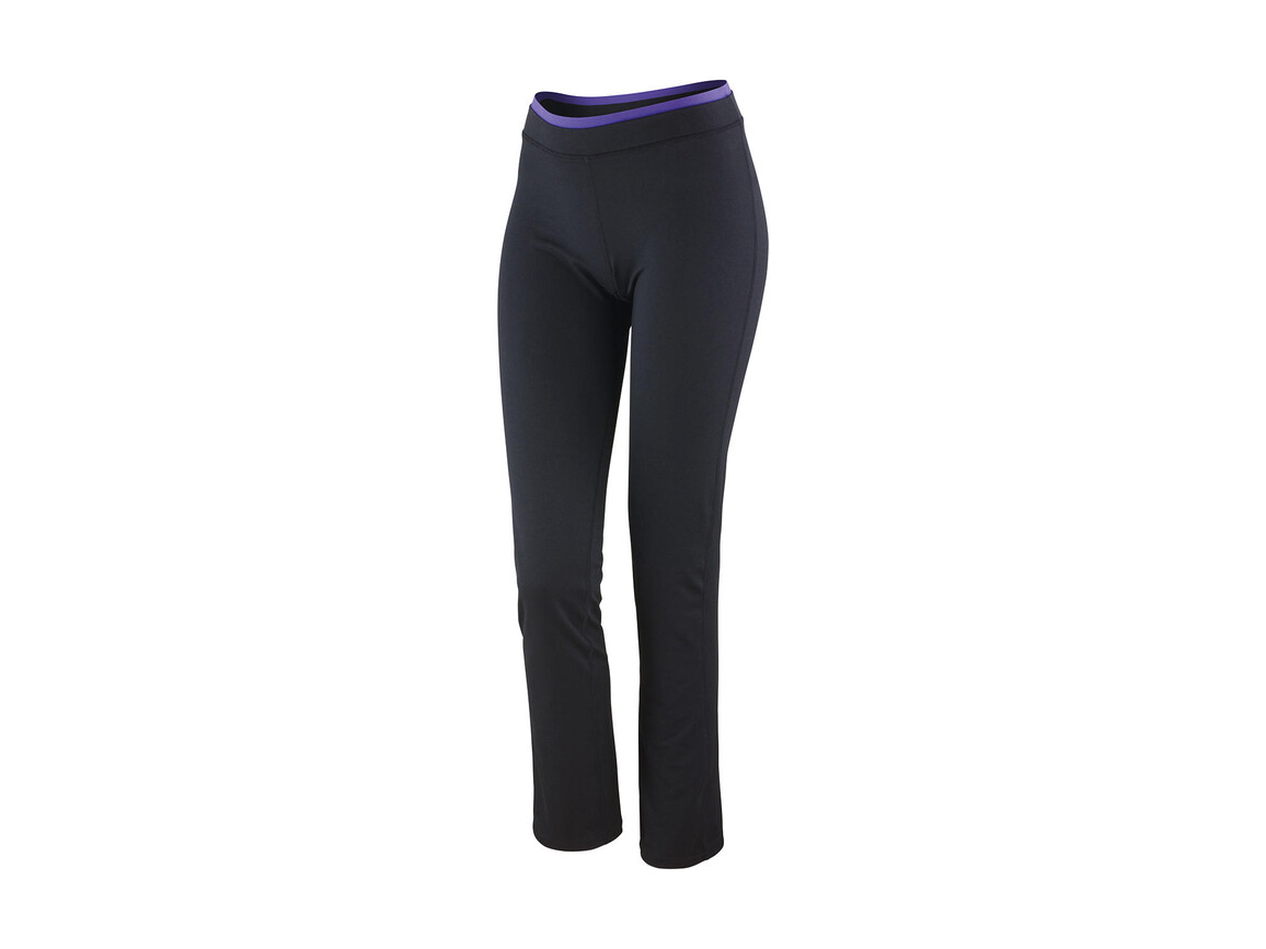 Result Women`s Fitness Trousers, Black/Lavender, 2XS (6) bedrucken, Art.-Nr. 091331851