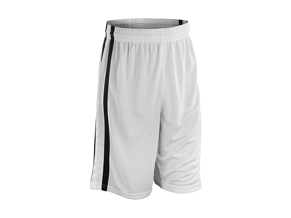 Result Men`s Quick Dry Basketball Shorts, White/Black, M bedrucken, Art.-Nr. 092330563