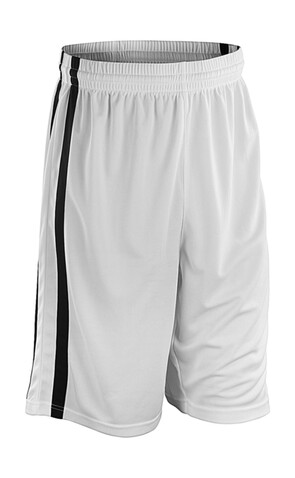 Result Men`s Quick Dry Basketball Shorts, White/Black, S bedrucken, Art.-Nr. 092330562