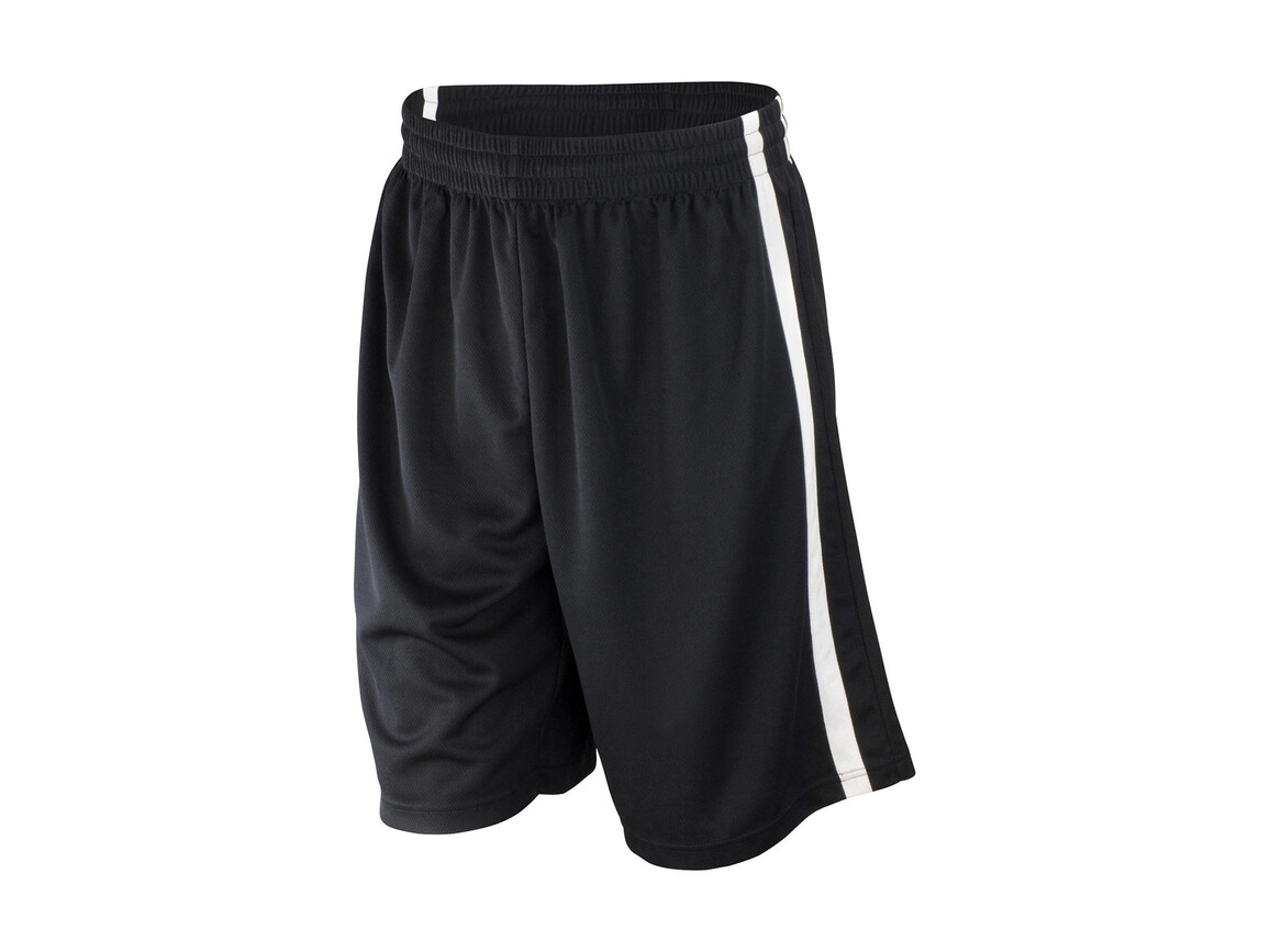 Result Men`s Quick Dry Basketball Shorts, Black/White, 2XL bedrucken, Art.-Nr. 092331506