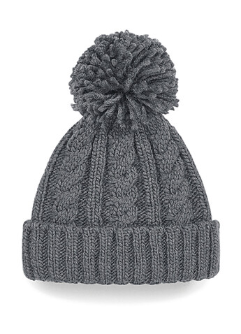 Beechfield Cable Knit Melange Beanie, Light Grey, One Size bedrucken, Art.-Nr. 096691380