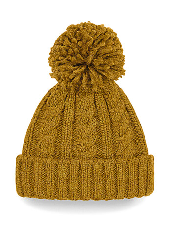 Beechfield Cable Knit Melange Beanie, Navy, One Size bedrucken, Art.-Nr. 096692000