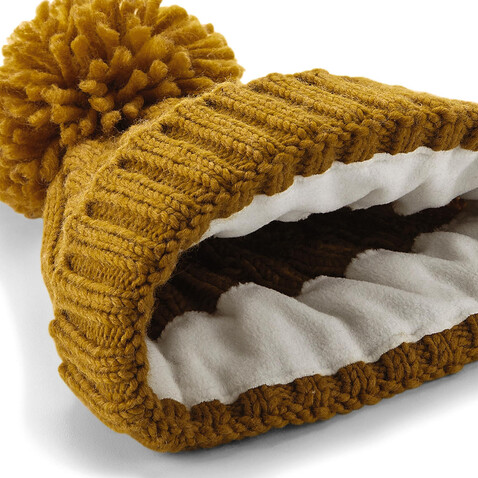 Beechfield Cable Knit Melange Beanie, Mustard, One Size bedrucken, Art.-Nr. 096696450