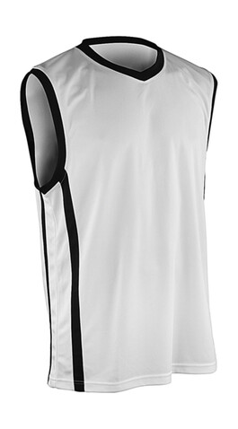 Result Men`s Quick Dry Basketball Top, White/Black, M bedrucken, Art.-Nr. 105330563
