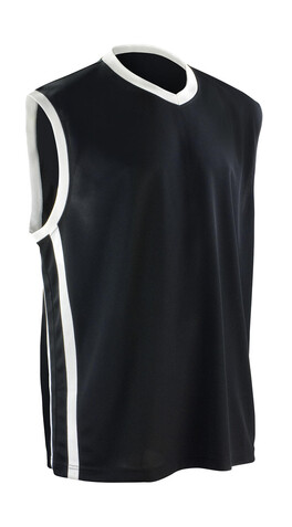 Result Men`s Quick Dry Basketball Top, Black/White, XS bedrucken, Art.-Nr. 105331501
