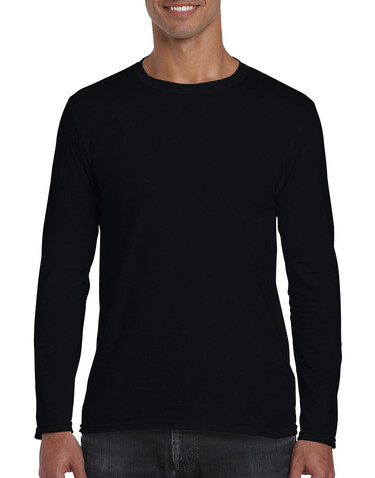 Gildan Softstyle Adult Long Sleeve T-Shirt, Black, M bedrucken, Art.-Nr. 107091014