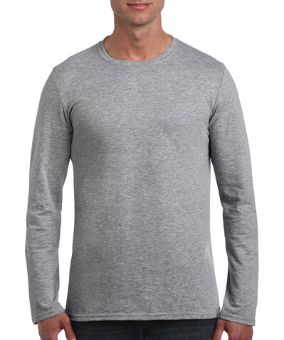 Gildan Softstyle Adult Long Sleeve T-Shirt, Sport Grey, 3XL bedrucken, Art.-Nr. 107091258