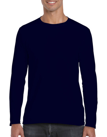 Gildan Softstyle Adult Long Sleeve T-Shirt, Navy, 3XL bedrucken, Art.-Nr. 107092008