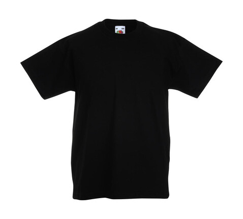 Fruit of the Loom Kids` Original T, Black, 128 (7-8) bedrucken, Art.-Nr. 108011015