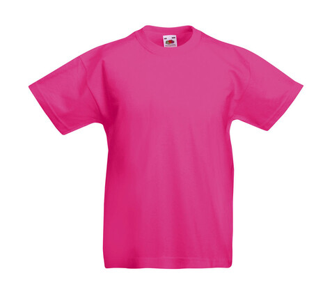 Fruit of the Loom Kids` Original T, Fuchsia, 116 (5-6) bedrucken, Art.-Nr. 108014394