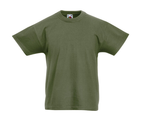 Fruit of the Loom Kids` Original T, Classic Olive, 128 (7-8) bedrucken, Art.-Nr. 108015335