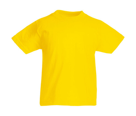 Fruit of the Loom Kids` Original T, Yellow, 128 (7-8) bedrucken, Art.-Nr. 108016005