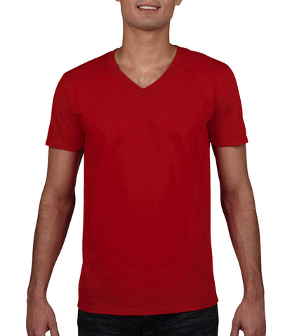 Gildan Softstyle Adult V-Neck T-Shirt, Red, 2XL bedrucken, Art.-Nr. 108094007